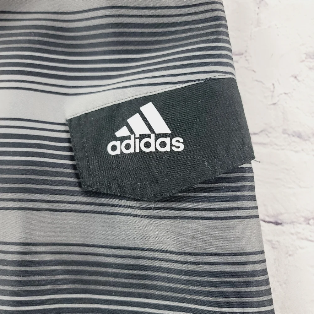 Adidas Icon 2.0 Men's Size Large Swim Shorts Trunks Charcoal Stripe